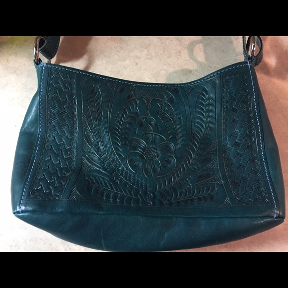 COPY - Leather Bag, teal color. Texian Leathers. - Picture 3 of 4